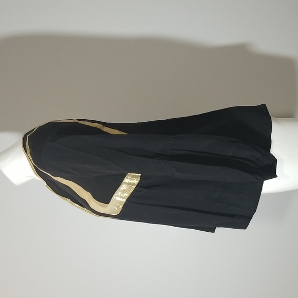 Amanda Uprichard Black and Gold Peplum long sleeve blouse - Picture 2 of 6